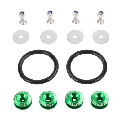 JDMSPEED Green Set Aluminum Quick Release Car Bumper Fender Trunk Hatch Lid
