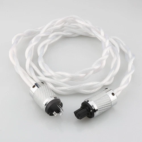 Cable de alimentación HiFi 15 AWG 5N OCC cable de audio de CA de EE. UU. enchufe enchapado en rodio de fibra de carbono - Imagen 4 de 15