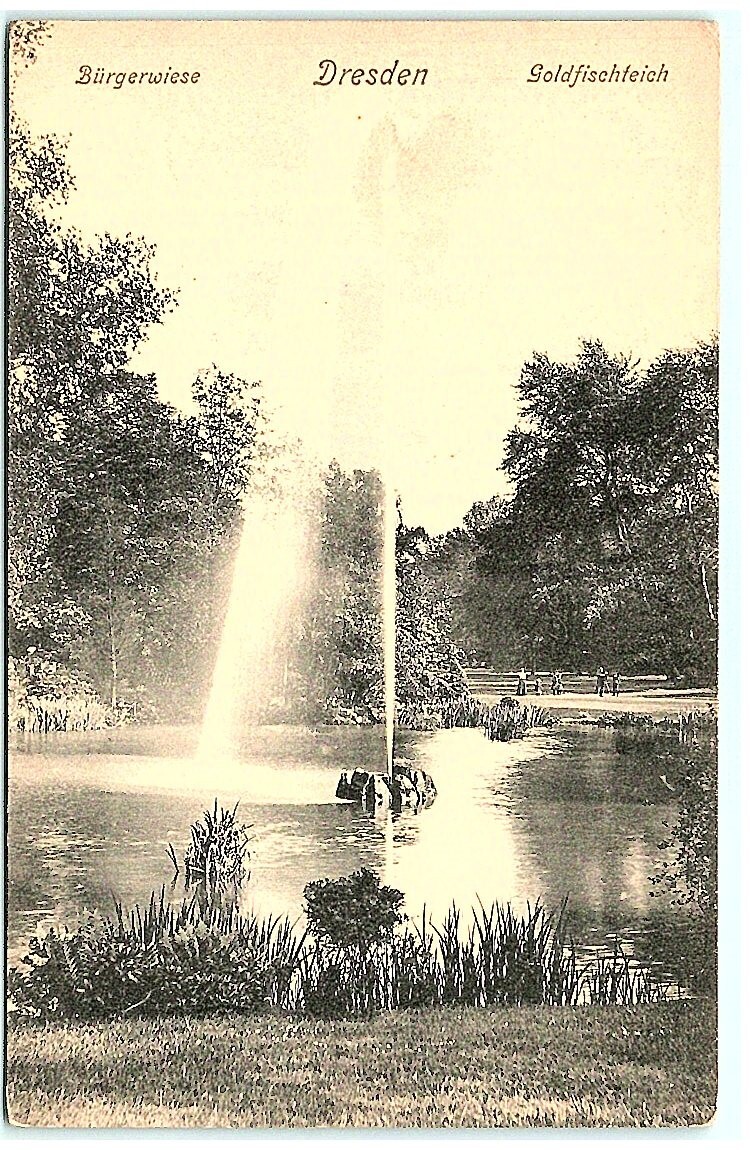 S01-4646, GERMANY, DRESDEN, GOLDFISCHTEICH, 100-YEAR-OLD POSTCARD