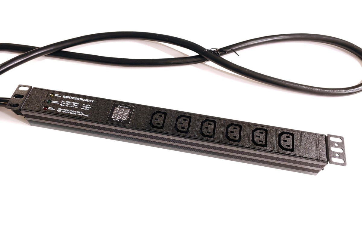 Metered Surge Protection PDU 240V 30A Metered Surge Protection PDU - 240V Crypto  Mining PDU With C13 & C19 Outlets, 30A Power L6-30P Power Strip