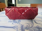 VINTAGE MCCOY DIAMOND PLANTER 8" X 4" X 3" RED
