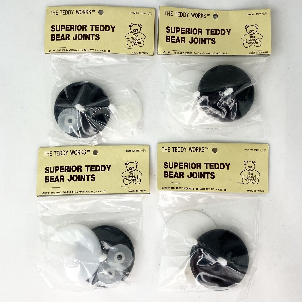 Superior Teddy Bear Joints 65mm by Teddy Works Set of 4 (8