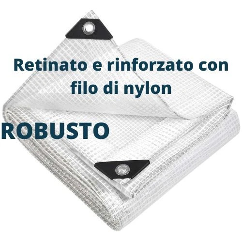 Telo occhiellato impermeabile telone trasparente pesante retinato in PE teli pvc - Immagine 4 di 4