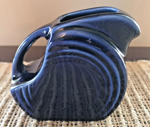 Fiesta Miniature Disk Pitcher in Cobalt Blue 3.25" Tall Signed