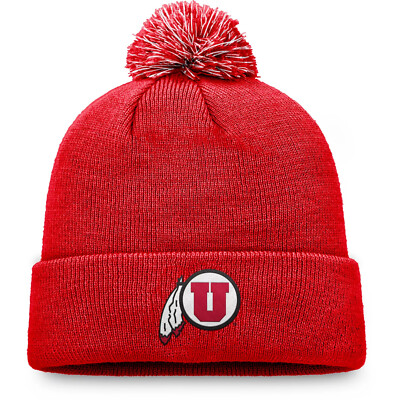 UTAH UTES UNIVERSITY NCAA RED BEANIE POM WINTER KNIT SKULL CAP HAT NWT! TOW