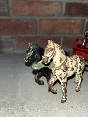 Ancien wagon 2 chevaux en fonte Kenton Toys années 30 - Photo 5 sur 7