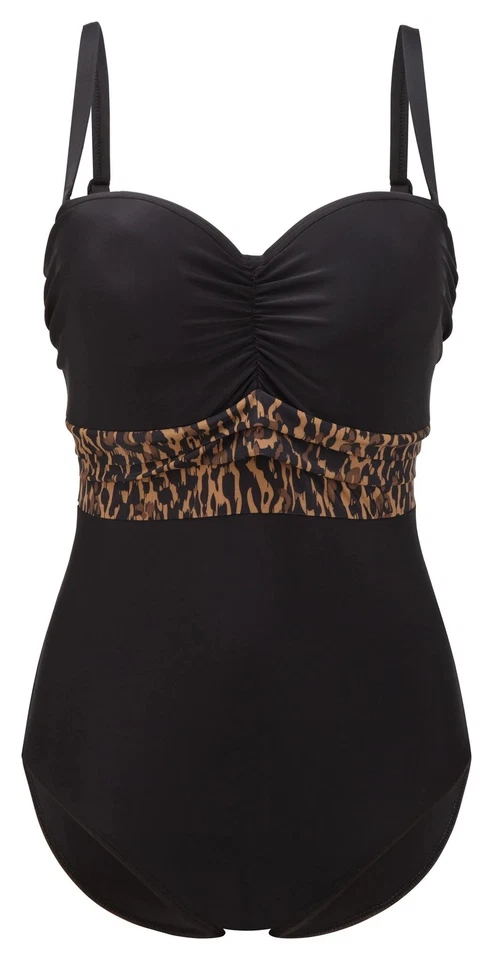 Traje de baño de una pieza Panache ANIMAL PRINT Savannah Bandeau, EE. UU. 32-5D/H, UK 32FF Foto 3 de 4