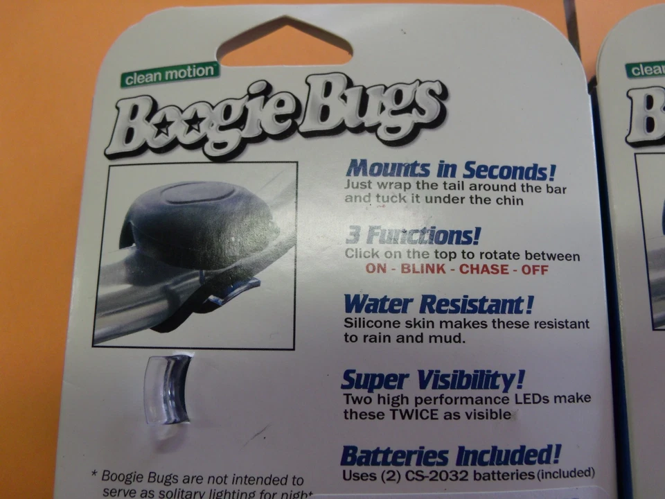 Bicycle Light Set Headlight Taillight Combo Boogie Bugs Blue Flower LED Light - Image 3 of 3