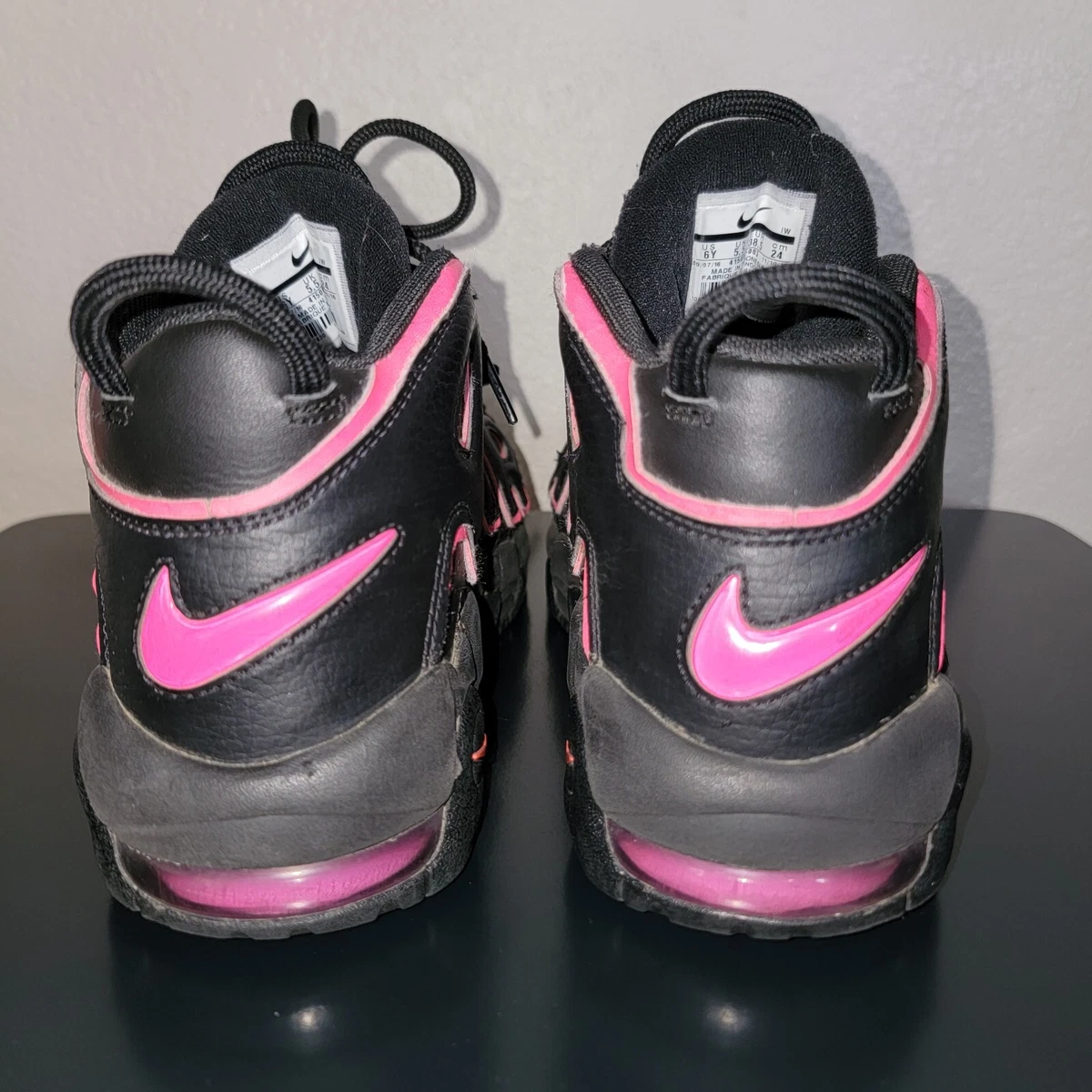 Nike Air More Uptempo GS Black Hyper Pink 415082-003 Size …