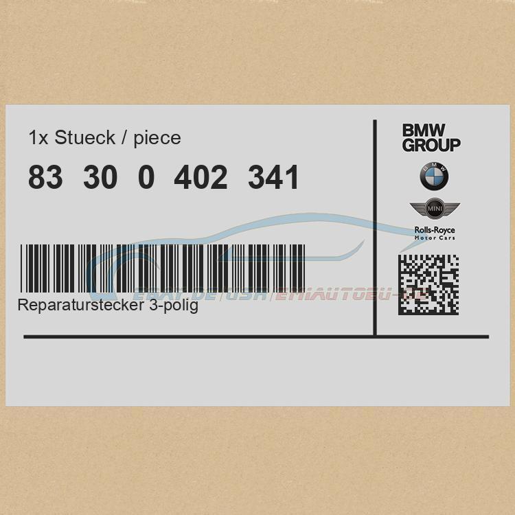 Original BMW 83300402341 - Reparaturstecker 3-polig No. 610616 | eBay