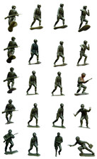 VINTAGE 1963 LOT 0f 20 GREEN MARX TOYS AMERICAN WWII SOLDIERS 2" VARIOUS POSES