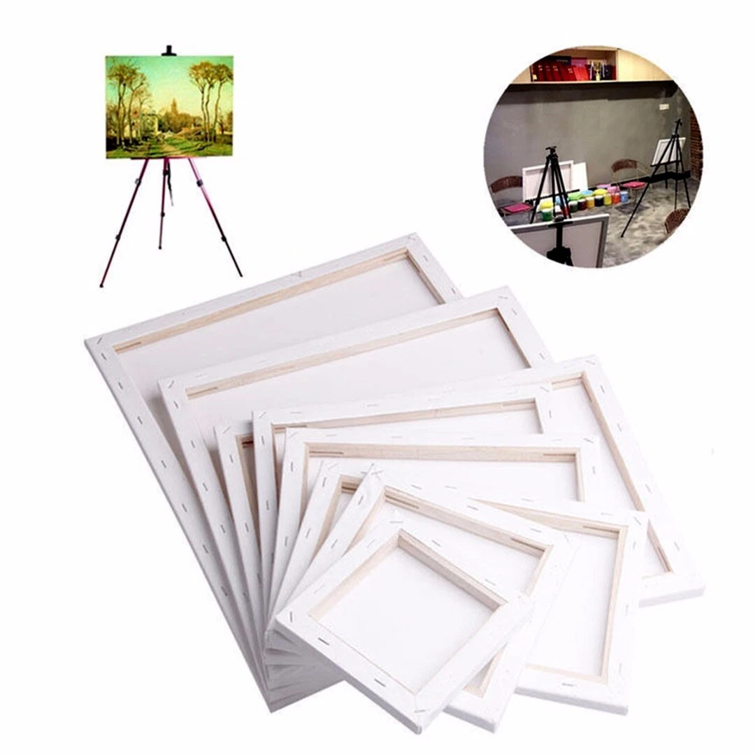 White Blank Square Art Canvas Wooden Board Frame Primed Oil