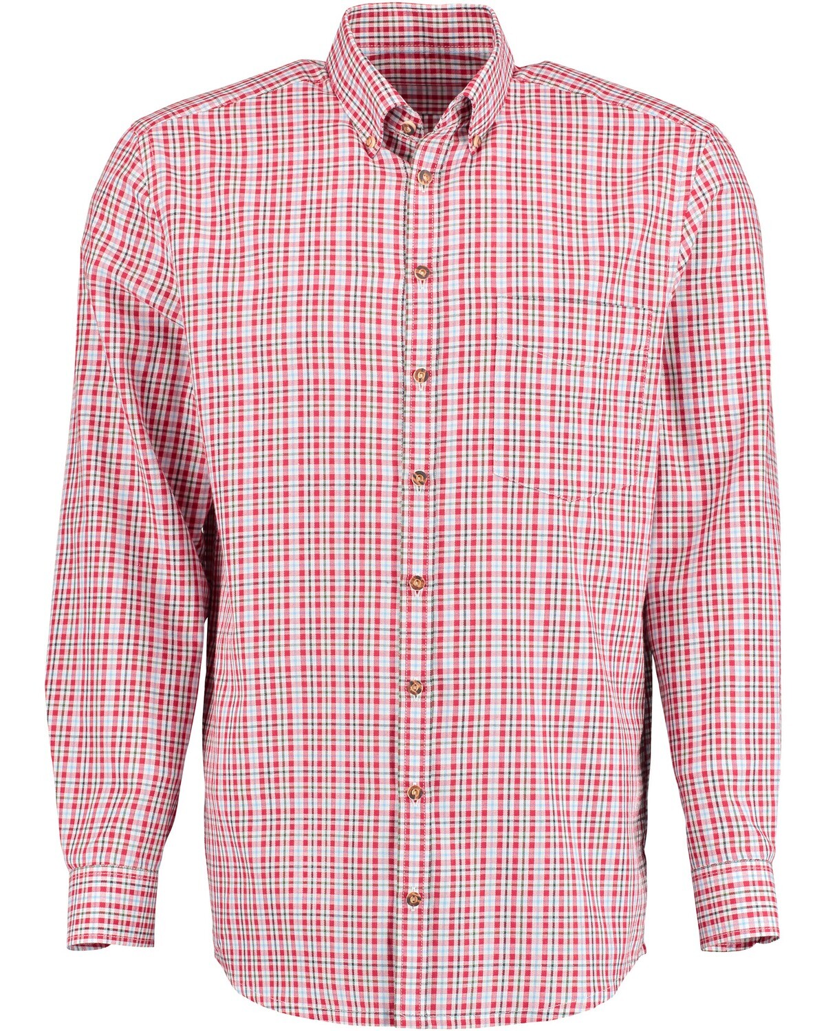 Luis Steindl Langarm-Karohemd Rundhals Langarm kariert Herren NEU