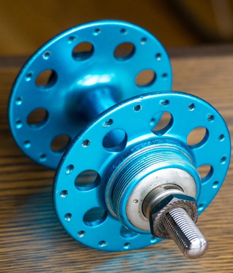 Campagnolo BMX Hub High Flange Vintage Old School Blue Ano 36H 110mm Threaded FW - Image 4 of 4