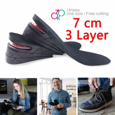 Height Increase Insoles Shoe Pads Lift Heel 3 Layers adjustable up to Tall 7cm