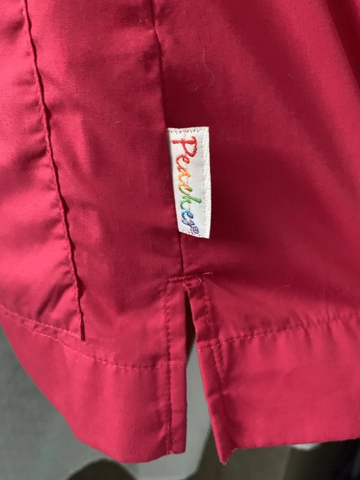 Peaches womens Poly cotton blend fuschia pink scrub top Medium - Image 4 of 4