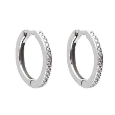 Orecchini cerchietto argento con zirconi multicolor ag 925 - Jewelry Virtual Fai