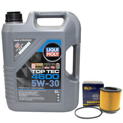 Motoröl Set 5W-30 5 Liter + Ölfilter SH 4025 P für Audi A3 A3 Sportback
