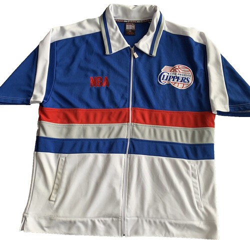 Vintage Majestic Clippers Mens Button Up Jersey Hardwood Classics
