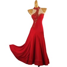 Latin Ballroom Dance Dress Modern Salsa Waltz Standard Long Dress F915 2 Colors