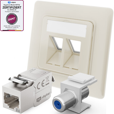 Keystone Netzwerkdose  Cat.6a Cat 6a  Datendose Anschlussdose LAN Dose Unterputz