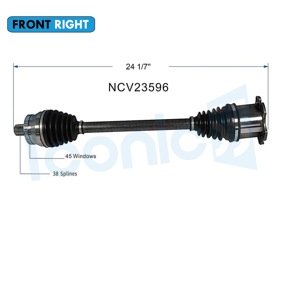 Front Right CV Axle Assembly for 02-08 Audi A4 07-08 RS4 04-09 S4 1.8L 2.0L 4.2L - Imagem 2 de 4