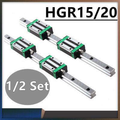 2x HGR20 HGR15 Linearführung Gleitschiene Rail+4x HGH20CA HGH15CA Gleitblocks DE