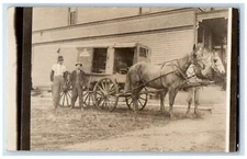 c1910 Mayer Shoes Co. Horse Wagon Employees Interior RPPC Photo Postcard