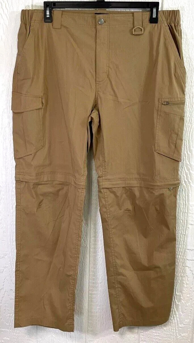 Men’s CQR Cargo Pants Size 40Wx32L Tan convertible lightweight hiking NEW (hh28)