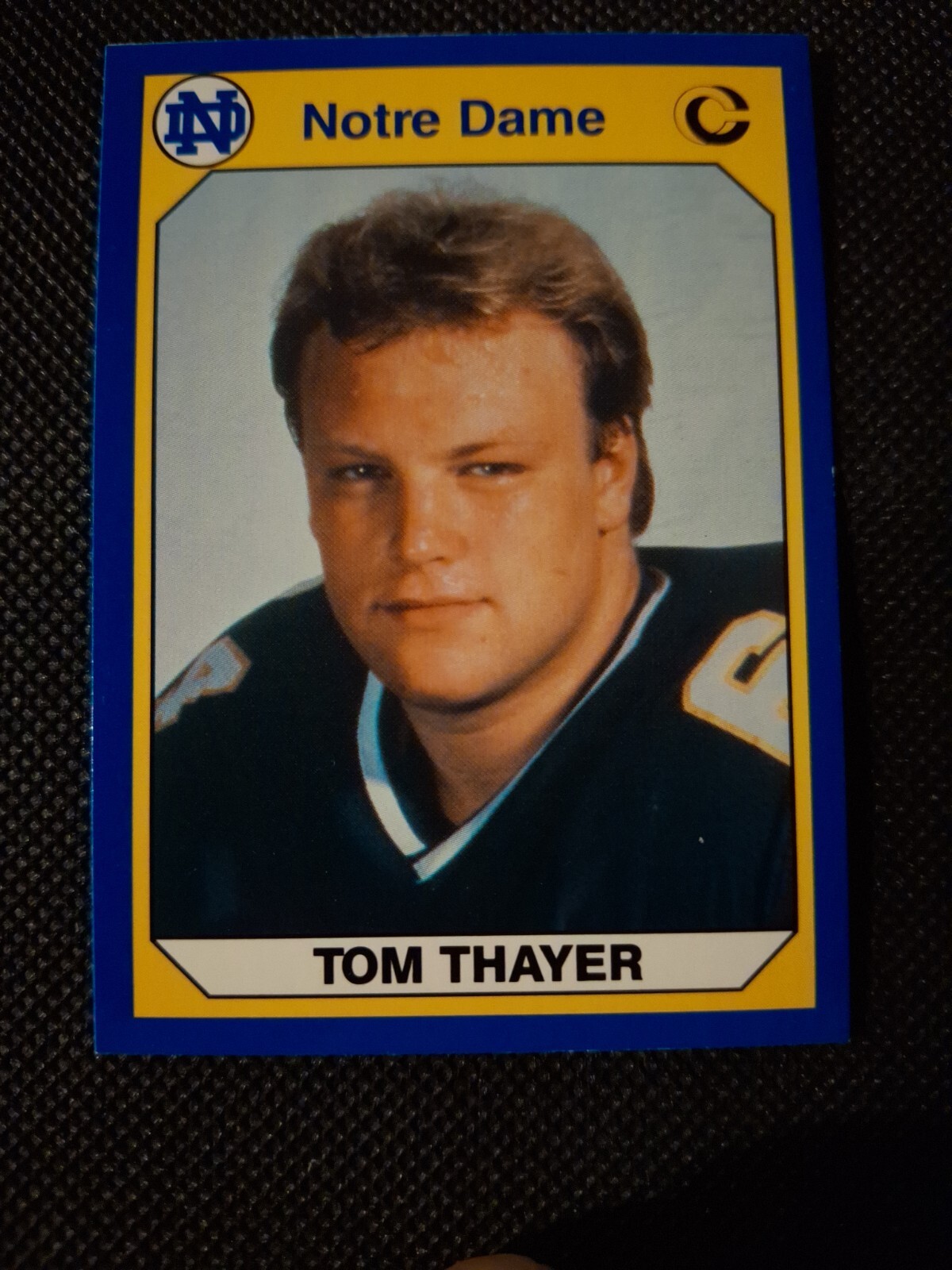 1990 TOM THAYER COLLEGIATE COLLECTION CARD #10 NOTRE DAME FIGHTING IRISH BEARS