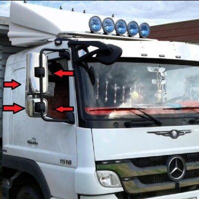 MERCEDES ATEGO CHROME MIRROR COVERS 4 pcs. STAINLESS STEEL