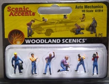 Woodland Scenics A1914 HO Scale Auto Mechanics. 6 Pcs New.