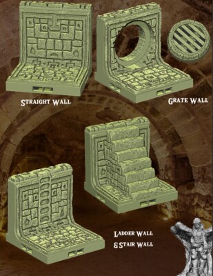 Tabletop Gaming Gelände - 2x2 Labyrinth Fliesen (4er Pack) - Murder Garden Set