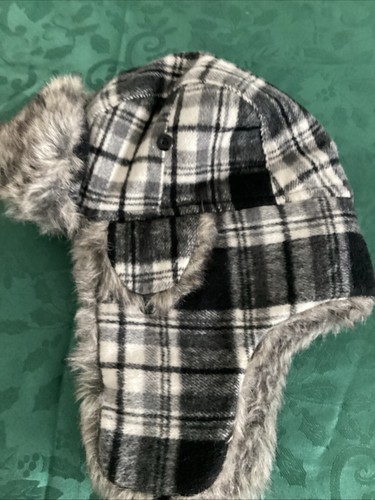 Flannel Soft Faux Fur Ear Flap Hat Winter Ski Trooper Trapper Hat - Picture 4 of 4
