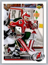 Craig Billington 1992-93 Upper Deck HOCKEY #315 New Jersey Devils