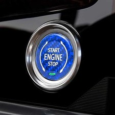 Push Start Button, Engine Start Stop Button Ignition Button Cover Blue