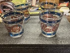 ​Vintage 1970s Pepsi-Cola Stained Glass Tiffany Style Juice Glasses - Set of 4