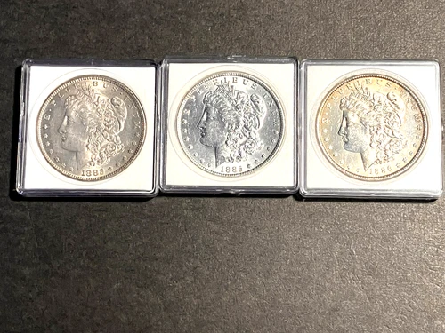 "Morgan Silver Dollar Lot", $1, BU or Better, 1882P, 1885P & 1886P, See Photos