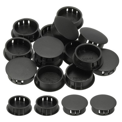 Plastic Hole Plugs, 55 Pcs 1 1/5''(30mm) Round Plastic Hole Caps, Black