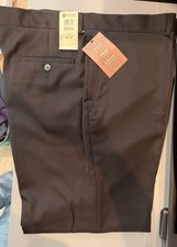NWT Haggar Solid Gabardine Wrinkle Free Black Dress Pants - 40x30