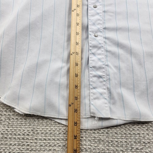 Camisa Wrangler De Colección Para Hombres XL 17.5 Corte Vaquero Perla A Presión Oeste EE. UU. Años 80 - Imagen 10 de 11