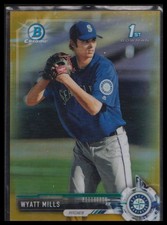 2017 Bowman Draft #BDC-14 Wyatt Mills Chrome Gold Refractor #/50
