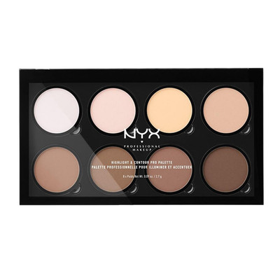 NYX Professional Makeup Highlight & Contour Pro Palette, Puder Konturen Kit, 8 V