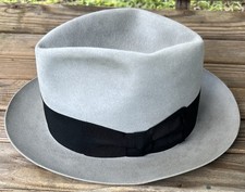 Vintage 30s/early 40s Dunlap Fedora Hat 7 1/4 Pearl Gray Rare Brand For Decade