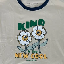Life is Good Womens Crusher Tee Kind is the New Cool Graphic T-Shirt Large