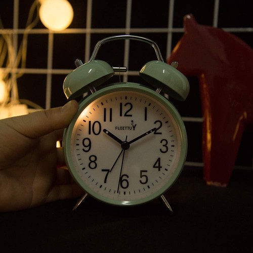 Loud Alarm for Deep Sleepers 4" Twin Bell Clock with Backlight Battery Powered - Picture 4 of 7