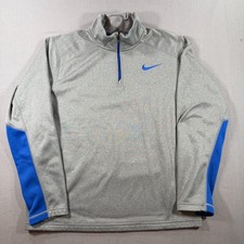 Nike Therma Fit Quarter Zip Fleece Pullover Mens Large Gray Golf Training Fitnes