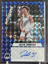 2024-25 Panini Mosaic Jalen Johnson Blue Prizm Pictograph Auto #PM-JAL Hawks /35
