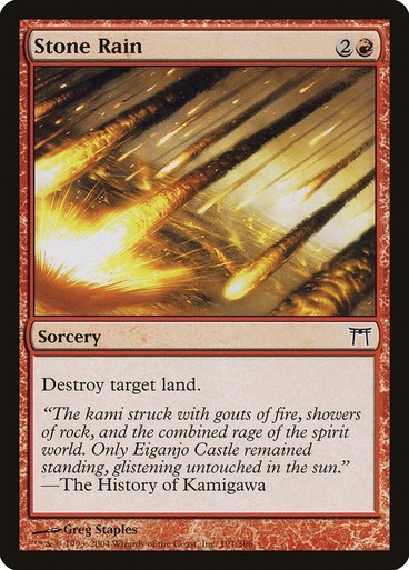 Stone Rain LP Champions of Kamigawa Red Sorcery Mtg Magic English Regular 