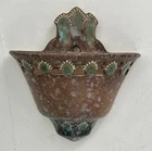 Roseville Ferella 6.75" Art Deco Wall Pocket Vase 1930s VTG Original Sticker